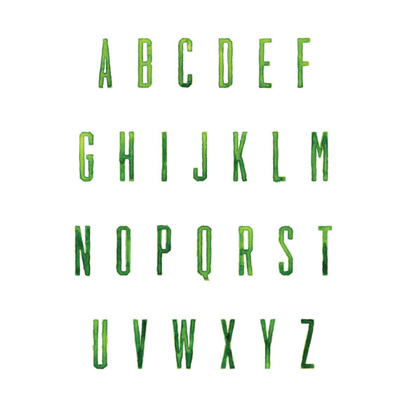 Green Painted Alphabet
