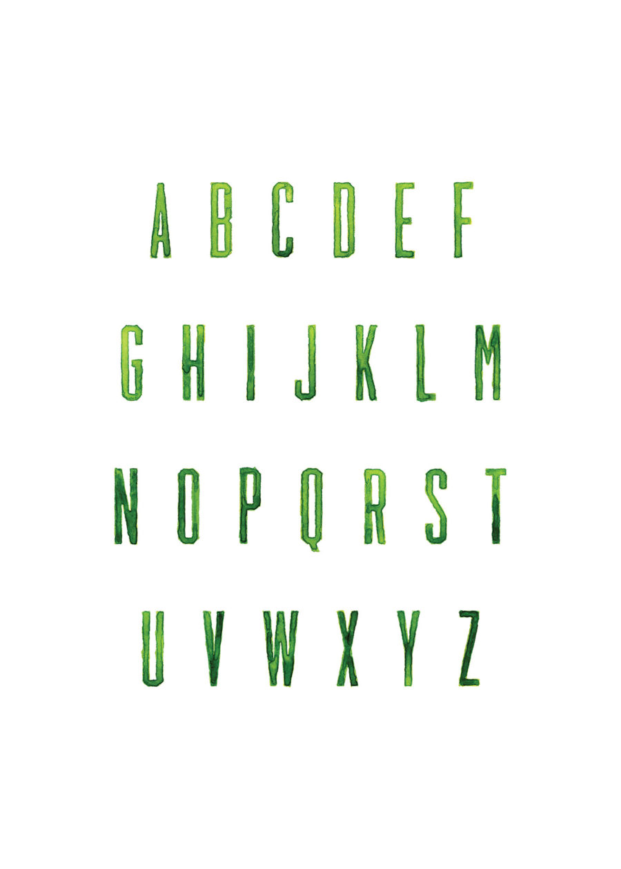 Green Painted Alphabet