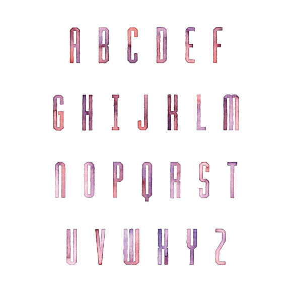 Magenta Painted Alphabet