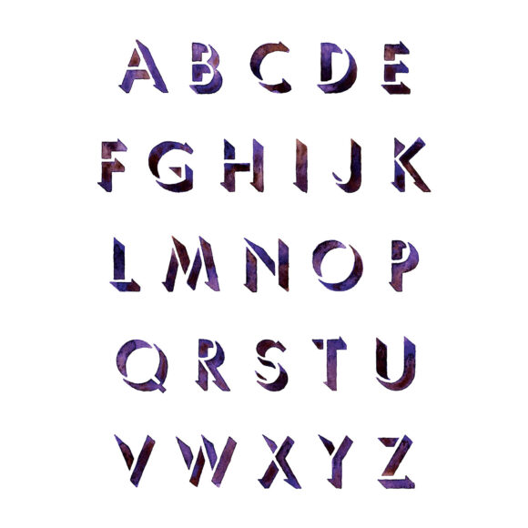 Purple Painted Alphabet