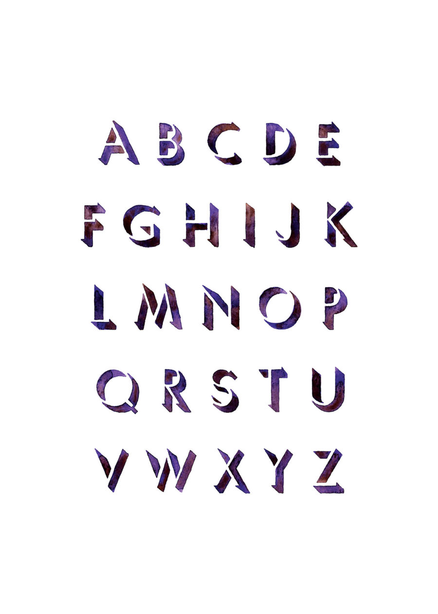 Purple Painted Alphabet