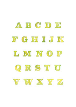 Yellow Painted Alphabet