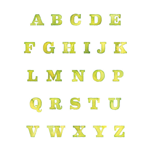 Yellow Painted Alphabet