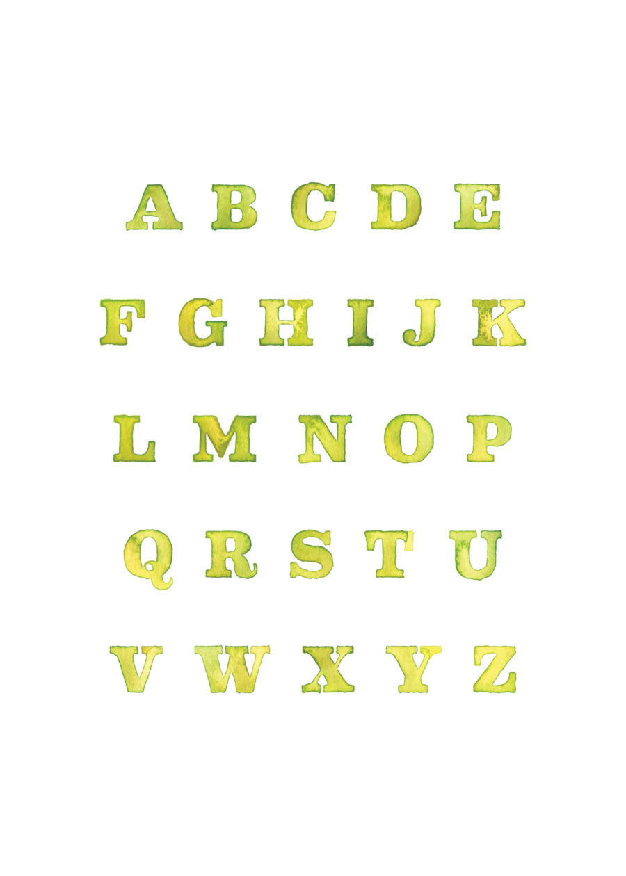Yellow Painted Alphabet