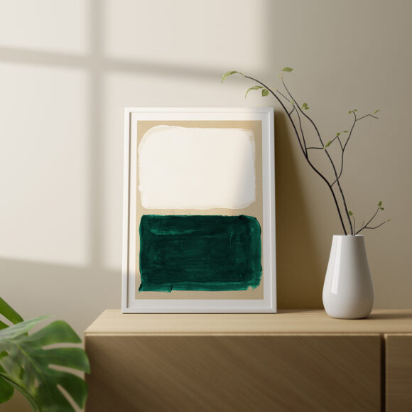 White and Emerald Green